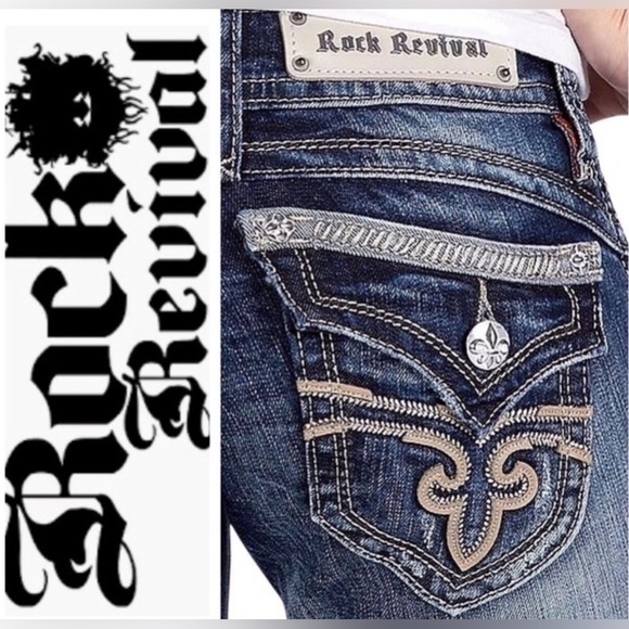 Rock Revival Gwen Boot Cut Denim Jean Sz27 Excellent Condition - Picture 2 of 14